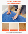 Person installing Heavy Duty Floor Underlayment Roll 3 Mm Thick Laminate Flooring Padding With Vapor Barrier for various floors.