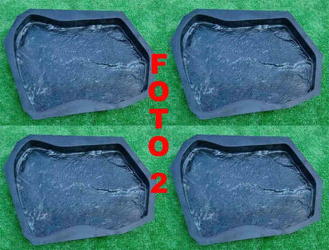 4 Piece Concrete Molds Set for Casting Paving Stones, Garden Paths and Patio Stone, Durable ABS Plastic Molds
