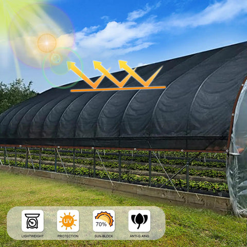 Outdoor Shade Cloth Net 80 To 90 Percent Sun Blocking HDPE With Reinforced Grommets 10x20 Ft covering greenhouse