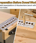 DIY Wood Dowel Plate Maker With Nineteen Hole Set In One Thirty Second Inch Increments on woodworking bench