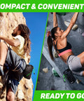 People climbing with Chalk Bag For Rock Climbing And Multi Purpose Training Gear With Quick Clip Belt And Dual Zip Pockets