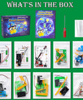 Cool Hands On Electric Science Kit For Kids With 12 Power Missions STEM Lab Includes Electricity And Electronics Experiments Energy Exploration Toy For Boys And Girls Educational Gift For Ages 6 And Up box contents, showing components and manual.