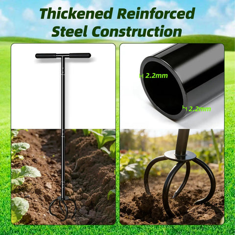 Heavy Duty Hand Tiller For Gardening With Long Handle Claw Twist Tiller Manual Soil Cultivator And Lawn Aerator