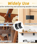Six Pack 4 By 4 By 3 Eighths Heavy Duty Steel Corner Brackets L Shaped Right Angle Mounts For Deck And Shed Build Out Top Shelf for supporting pergolas, furniture, beams, and shelves.