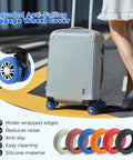 8-pack blue silicone luggage wheel covers for 2–2.4" spinner wheels on carry-on suitcases