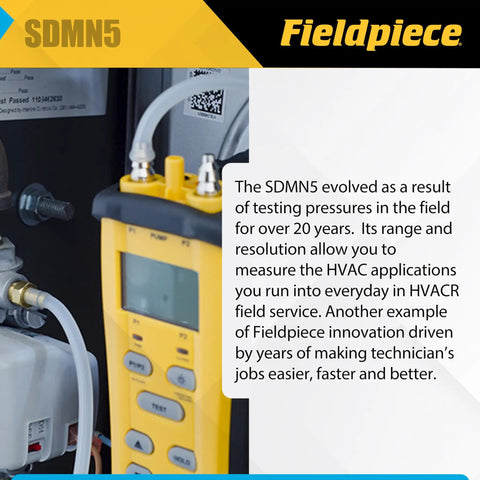 Dual-Port HVAC Manometer Pro-Grade Workhorse Duct Pressure Tester With Brass Tubes And Fittings shown in action in field