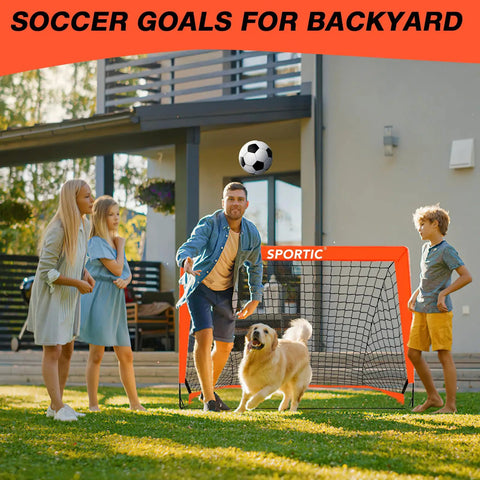2 Pack 4 By 3 Feet Pop Up Soccer Goals Set For Indoor And Outdoor Practice Portable Goals With Carrying Bag And Ground Stakes Orange Perfect For Backyard Field Court