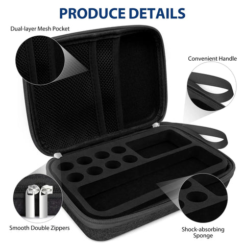 Open TSA Approved Peptide Travel Case With Vial Holder For 3ml Or 1ml Vials Space For 30ml BAC Water Syringe Pockets and Mesh Pockets