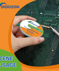 No Mess Solder Flux Paste And Wick Kit For Electronics Soldering 2x10cc Desoldering in use on PCB