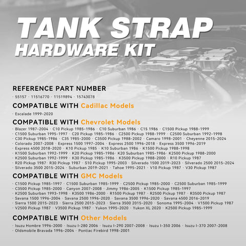 Chevy GMC Fuel Tank Strap Bolts And Nuts Hardware Kit For Silverado Tahoe Suburban Equinox Traverse Malibu Colorado Camaro