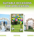 Three different setups of Beefy Heavy-Duty 25mm Thickened Steel Garden Arch Trellis for wedding, festival, and garden events.