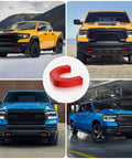 Dodge Ram 1500 Tow Hook Covers Red 2 Pack Easy Install Custom Fit Not Fit 1500 Classic Warlock 2500 3500 Tow Hitch Covers For Dodge Ram 1500 Accessories 2019-2026 showcased with trucks.