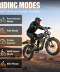 Heavy Duty 2500W Peak Power Electric Dirt Bike For Adults Featuring A Monster 48V 23Ah Battery in riding modes options.