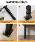Installation steps for Adjustable Metal Furniture Legs Set Of Four From 5.12 To 9.45 Inches Built Tough For Sofa Bed Cabinet.