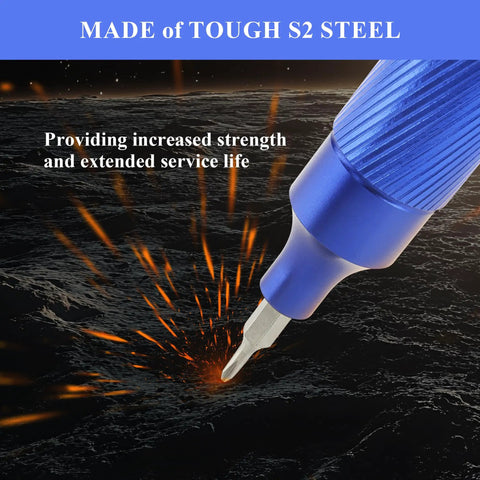 All-In-One Pen Style Precision Screwdriver Set With 12 Double-Ended Bits S2 Steel For Eyeglasses, Watches, Jewelry And Electronics