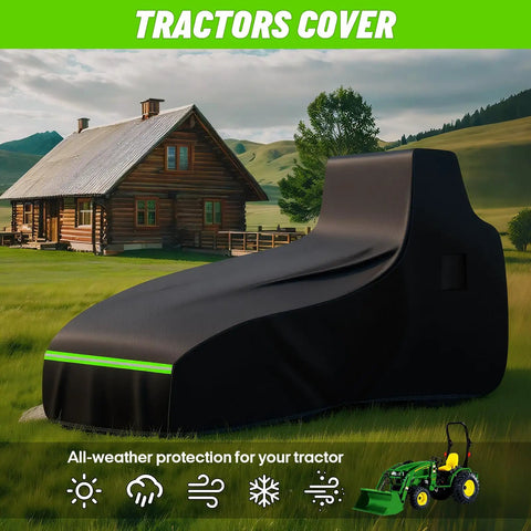 Heavy Duty Universal Tractor Cover Waterproof 600D Oxford Cloth With Air Vent and Reflective Strips on tractor near cabin