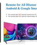 Universal Remote For All 4K UHD Android Smart TVs That Use LED ULED Tech Easy Plug And Play Out Of The Box Setup No Programming Needed Compatible