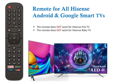 Universal Remote For All 4K UHD Android Smart TVs That Use LED ULED Tech Easy Plug And Play Out Of The Box Setup No Programming Needed Compatible