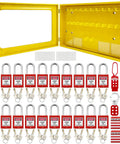 Heavy Duty Lockout Tagout Station Kit With Four Hasps, Forty Tags, Twenty Locks Numbered 1 To 20 Big Metal Station for Industrial Safety