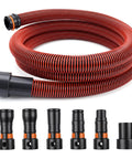 10-Foot Dust Collection Hose Kit For Table Saws And Power Tools To Shop Vacuums 1-1/4 Inch Vacuum Hose Kit With 6 Adapters