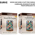 K Cup Carousel Coffee Pod Holder With 360 Degree Rotation Acacia Wood Base And Matte Black Metal Finish Holds 49 K Cup Pods Modern Grab And Go Countertop Organizer For Busy Mornings on packaging