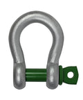 Beefy Heavy Duty Bow Shackle With Screw Collar Pin G-4161 55 Ton WLL EN 13889 MBL 6X WLL Hot Dipped Galvanized, front view