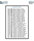 Square Ring Kit 382 Piece Assortment With 30 AS568 Sizes NBR 70A Buna N Square Cut Seals contents list on image
