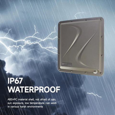 UHF RFID Reader Long Range 9m with 9dBi Antenna USB RS485 Wiegand 26 and 34 IP67 RJ45 Network Output weatherproof housing