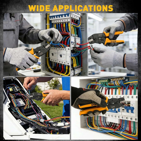 Technician using ratcheting crimp tool from 2020 Piece XH 2.54mm Connector Kit With Ratcheting Crimping Tool for wiring projects