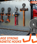4 Pack Heavy Duty Magnetic Hooks For Garage And Home, Big 66mm Magnets With Anti Slip Coating, Vertical Wall Mount Storage