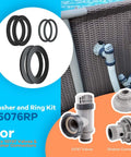 Image of Washer And Ring Kit For 1-1/2 Inch Fittings, O Ring Rubber Washers And Replacement Gasket Set for Intex pool plunger valves.