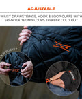 Detail of N-Ferno 6466 Workhorse Heavy Duty Winter Work Jacket With Insulated Quilted Sleeves, showing adjustable cuffs and pocket.