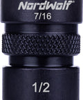 Impact Wrench Adapter One Half Inch Square Drive To Seven Sixteenth Inch Hex Female Quick Change Converter in steel