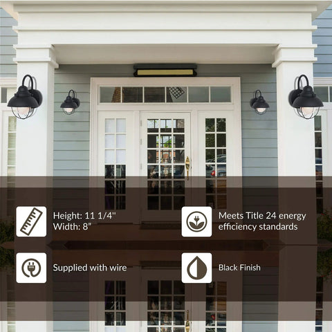 Sebring Outdoor Wall Lantern With Black Finish Transitional One Light Exterior Fixture Seeded Glass Diffuser LED Ready on porch