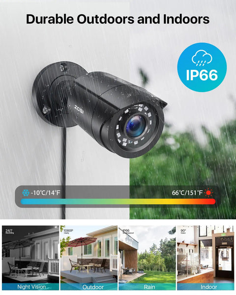 4 In 1 1080P Outdoor Indoor Security Camera With Night Vision And Weatherproof Housing TVI CVI AHD CVBS Compatible under rain