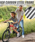 Child riding All Terrain Folding Mountain Bike For Adults with adult assistance, high carbon steel frame, outdoor path