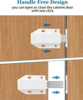 Heavy Duty Magnetic Touch Latch Kit for Cabinets and Drawers, hands free open, handleless door hardware in action, two panels