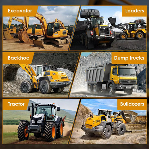 Excavators, loaders, backhoes, dump trucks, tractors, and bulldozers for use with Heavy Equipment Master Pro Grade Key Set For Construction Machinery With 43 Keys For 21 Major Brands Including John Deere Hitachi Komatsu Volvo Bobcat Case JCB Doosan Kobelco And More.