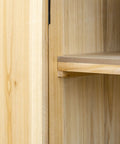 Close-up of dual wooden shelf in Built Tough 32 Inch Workshop Cabinet With Rust Resistant Galvanized Top And Dual Wooden Shelves.