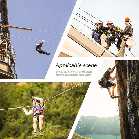 Various scenes using Three Hole Climbing Pulley For Zipline Systems And Rope Climbing Beefy Heavy Duty Ultra Lightweight 5 Oz 7075 Aluminum
