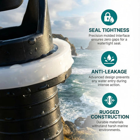 Two Pack Halkey Roberts Valve Adapter For Inflatable Boats Air Pump Nozzle Fits Rubber Boats Kayaks SUPs Fishing Boats Drift Boats Three Quarters Inch To Thirteen Sixteenths Inch Valve Size Easy Inflation And Deflation close-up on valve seal with watertight marine use