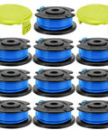 Replacement Spool For Weed Eater String 0.065 Inch 16 Ft Auto Feed Line For Cordless Trimmers Compatible With Greenworks 24V Models Includes 10 Spools And 2 Caps Easy Install