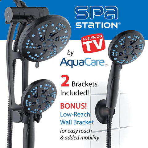 Dope Spa Station High Pressure Rainfall And Handheld Shower Head Combo With Three Way Spray, 48 Modes, Anti Clog Nozzles, Bronze Finish