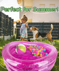 Sparkly 3 Level Inflatable Kiddie Pool For Beating The Heat In The Backyard Transparent Glitter Pool with cushioned bottom