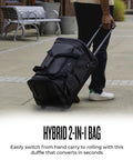 49L rolling travel duffle bag with wheels and handle system
