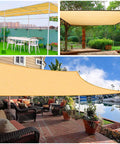 Custom Shade Cloth With Grommets For Patio And Garden, Heat Resistant HDPE Pergola Shade Cover, coffee color on patios