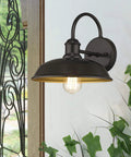 Farmhouse Barn Style Outdoor Wall Lights 4 Pack Industrial Exterior Wall Lamps In Oil Rubbed Bronze With Copper Interior, wall mounted.