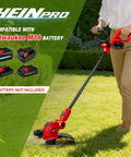 Cordless String Trimmer for Milwaukee M18 Battery, 12-Inch Weed Wacker With Auto Line Feed, Battery Powered Grass Trimmer, Includes 6 Replacement Spools, Red, Tool Only No BS being used on lawn