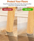 Comparison of floor scratches with and without Beige Premium Furniture Felt Pads 300 Pack Self Adhesive Anti Scratch Floor Protectors.