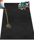 36x60 Inch Oil Drip Mat For Garage And Driveway, Reusable Absorbent Spill Pad With Waterproof Non Slip Backing, Stain Resistant For Motorcycle And Car Leaks, Heavy Duty Floor Mat with oil spill illustration